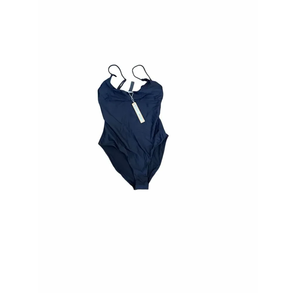 SKIMS Classic Swim Square Neck Scoop One Piece Swimsuit Obsidian Black Small